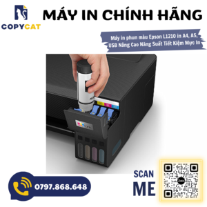 Máy in phun màu Đơn Năng Epson L1210 (A4/A5 - Chỉ in - USB) 3 3 1