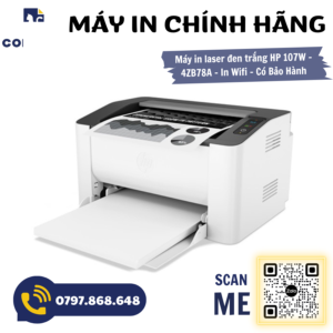 Máy in Laser trắng đen đơn năng HP 107W (A4/A5 - Chỉ in - WIFI/USB) 2 2 5