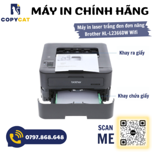 Máy in laser trắng đen đơn năng Brother HL - L2366DW (A4/A5 - Chỉ in - USB) 3 3 7