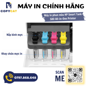 Máy in phun màu Đa năng HP Smart Tank 580 All (A4/A5 - In/Photo/Scan - USB) 3 3 2