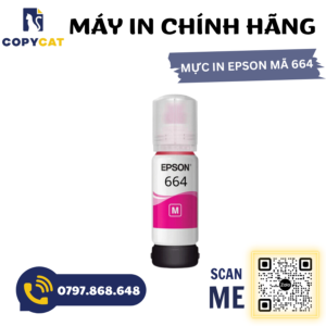 Mực thay thế Epson 664 dùng cho máy Epson L100, L200, L110, L210, L300, L350, L1300. 4 5 9